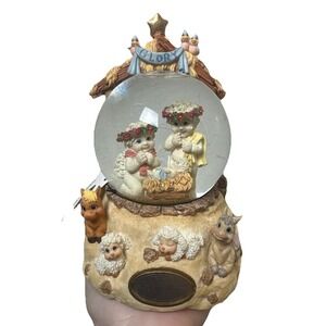 Vintage Westland Giftware 1999 Nativity Baby Jesus/ Angels Musical Snowglobe NEW